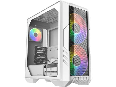 CM HAF 500 White ARGB Mid Tower, Glass