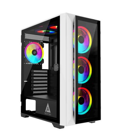 APEVIA Destiny Pro White RGB, Glass Side