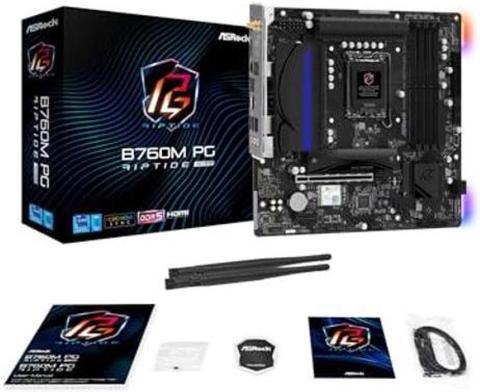 ASRock B760M PG Riptide WiFi , DDR5, Dual M.2, PCIe 5.0, USB 3.2, USB Type-C, WiFi 6E, Bluetooth 5.3